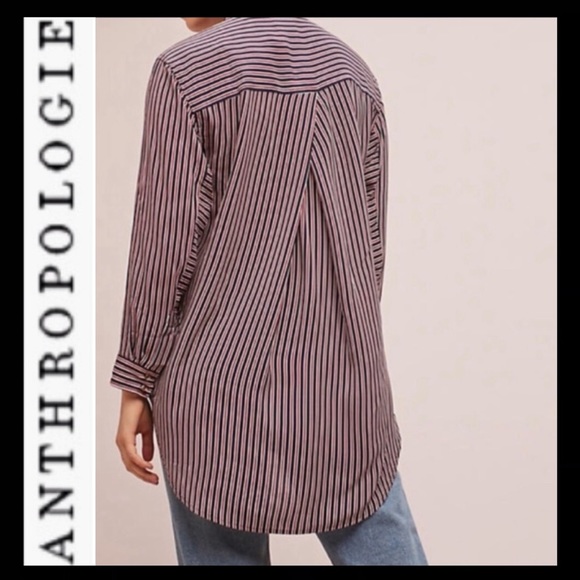 Anthro Maeve Adelaide Striped Poplin Shirt - Picture 4 of 8